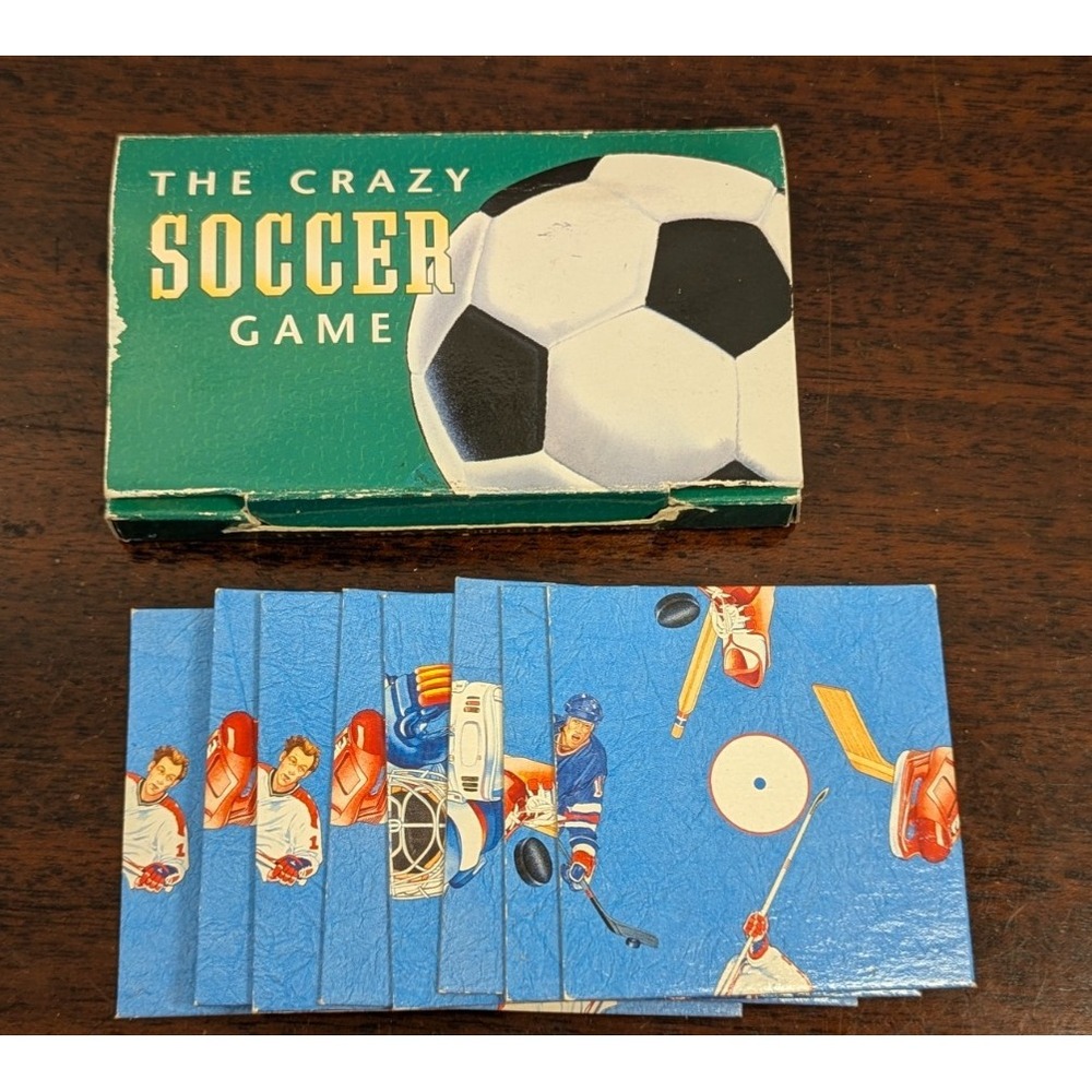 Vintage 1996 Price Stern Sloan Crazy Soccer and Hockey Sliding Puzzle Games Lot